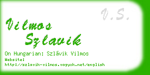 vilmos szlavik business card